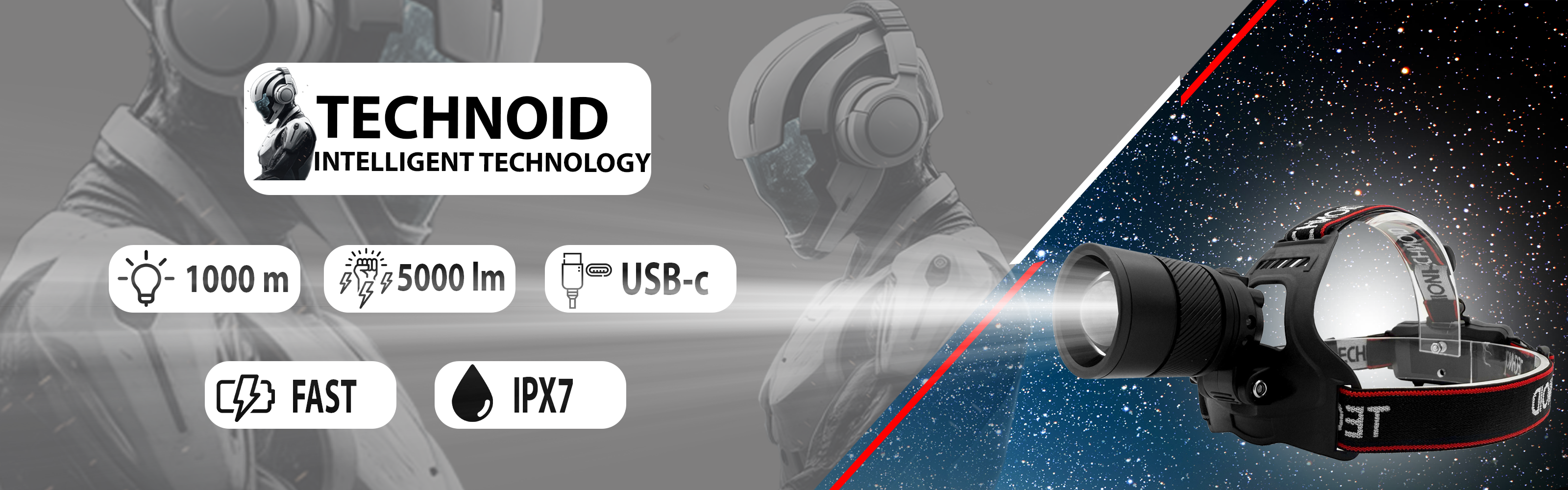Latarka czołowa Technoid 500L - baner produktowy
